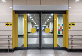 Маркировка прозрачных дверей для инвалидов