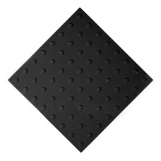 Плитка тактильная (преодолимое препятствие, поле внимания, конусы линейные) ПУ (черная) самоклеящаяся 500x500x4 мм