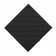 Плитка тактильная (непреодолимое препятствие, конусы шахматные) ПУ (черная) 300х300х4 мм