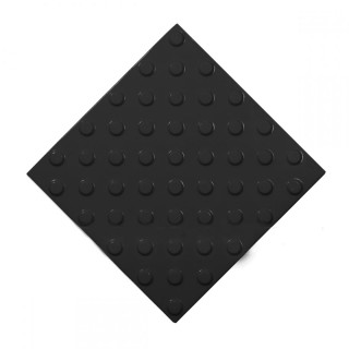 Плитка тактильная (непреодолимое препятствие, конусы шахматные) ПУ (черная) 300х300х4 мм