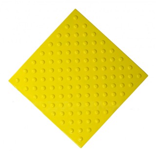 Плитка тактильная (непреодолимое препятствие, конусы шахматные) ПУ (желтая) самоклеящаяся 500x500x4 мм