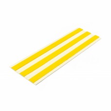 Тактильная плитка из холодного пластика (разметка направления движения для МГН) 3 желтых полосы, белая базовая основа 180 мм самоклеящаяся