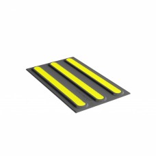 Тактильная плитка из холодного пластика контрастная со сменными рифами (направление движения, зона получения услуг) 180х300 серый/желтый