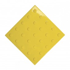 Плитка тактильная (преодолимое препятствие, поле внимания, конусы линейные) ПВХ (желтая) 300х300х4 мм