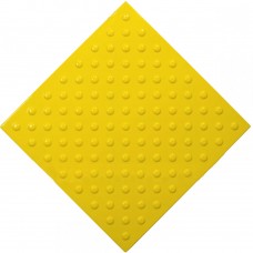 Плитка тактильная (непреодолимое препятствие, конусы шахматные) ПВХ (желтая) 500х500х4 мм
