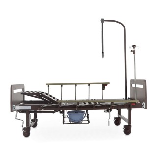 Кровать механическая Med-Mos YG-5 (ЛДСП венге) с боковым переворачиванием и туалетным устройством