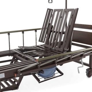 Кровать механическая Med-Mos YG-5 (ЛДСП венге) с боковым переворачиванием и туалетным устройством