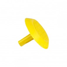 Конус тактильный со штифтом (5x20 мм) рифление-насечка (преодолимое препятствие, непреодолимое препятствие) ПВХ (жёлтый) 35x35x25 мм