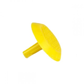 Конус тактильный со штифтом (5x20 мм) рифление-насечка (преодолимое препятствие, непреодолимое препятствие) ПУ (жёлтый) 35x35x25 мм