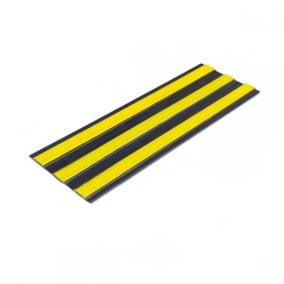 Лента тактильная направляющая ПВХ (3 желтые полосы на черной основе) самоклеящаяся 4х180 мм