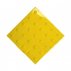 Плитка тактильная (преодолимое препятствие, поле внимания, конусы линейные) ЭКОПВХ (желтая) 300х300х4 мм
