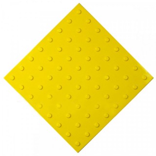 Плитка тактильная (преодолимое препятствие, поле внимания, конусы линейные) ЭКОПВХ (желтая) 500х500х4 мм