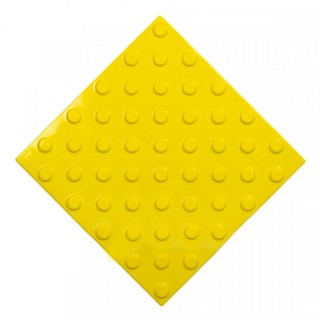 Плитка тактильная (непреодолимое препятствие, конусы шахматные) ЭКОПВХ (желтая) 300х300х4 мм