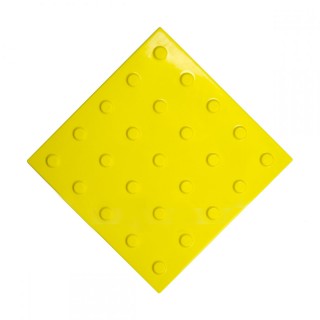 Плитка тактильная (преодолимое препятствие, поле внимания, конусы линейные) ПУ (желтая) 300х300х4 мм