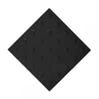 Плитка тактильная (преодолимое препятствие, поле внимания, конусы линейные) ПУ (черная) 300х300х4 мм