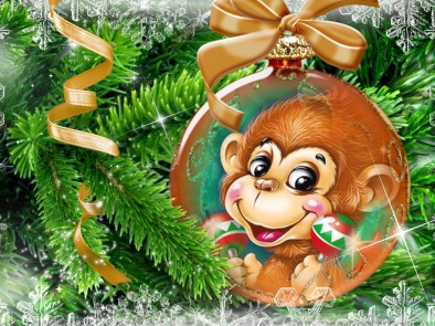С новым 2016 годом! С годом счастливой обезьянки!