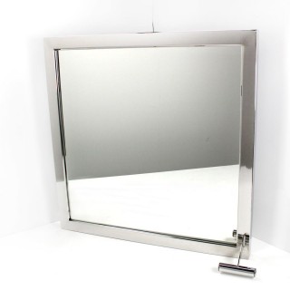 Зеркало поворотное, для МГН, со сменным зеркалом, травмобезопасное, нержавеющая сталь, 40х60 cм
