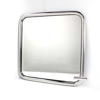 Зеркало поворотное, для МГН, травмобезопасное, нержавеющая сталь, 68x68 см