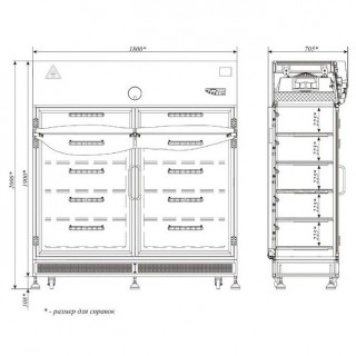 Шкаф стерильного хранения с распашными дверями и лампами УФО LAMSYSTEMS 2R-S.422-18