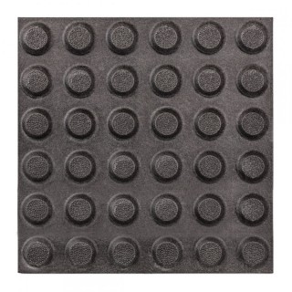 Плитка тактильная (преодолимое препятствие, конусы линейные) керамогранит (черная) 300х300х15 мм