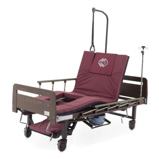 Кровать механическая Med-Mos YG-5 (ЛДСП венге) с боковым переворачиванием и туалетным устройством