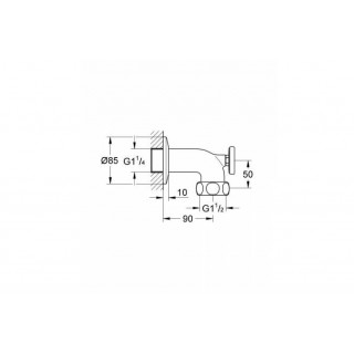 Термостатический смеситель D 1 ¼ для подключения водолечебных душей (настенный монтаж)