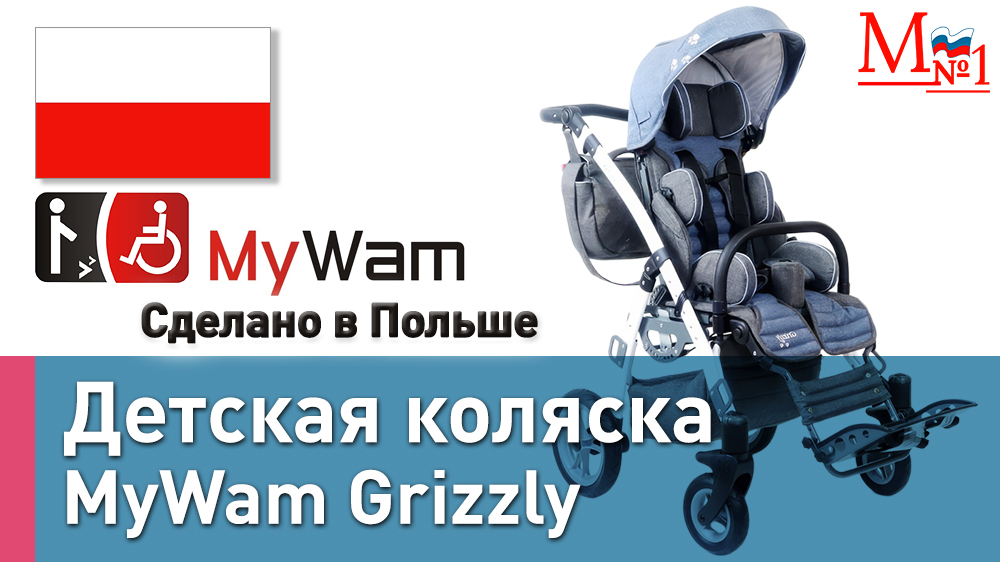 Коляска инвалидная для детей с ДЦП MyWam Grizzly